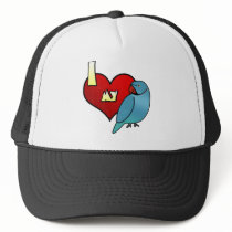 I Love my Indian Ringneck Parakeet hats