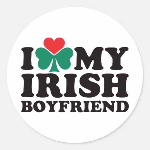 Love My Irish Boyfriend Round Stickers