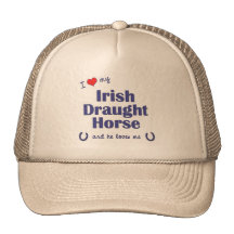 I Love My Irish Draught Horse (Male Horse) Mesh Hat