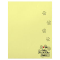 I Love My Irish Red and White Setter Letterhead Template