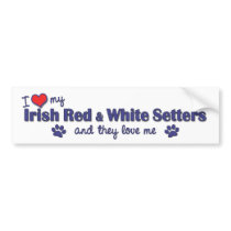 I Love My Irish Red and White Setters (Multi Dogs) bumper stickers by thatsalottadogs I Love My Irish Red and White Setters (Multi Dogs) bumper stickers