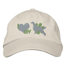 I Love my Irish Setter Embroidered Hat (Stone) embroidered hats