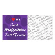 I Love My Irish Staffordshire Bull Terrier Custom Photo Card