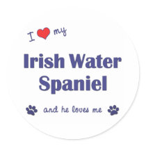 I Love My Irish Water Spaniel (Male Dog) stickers