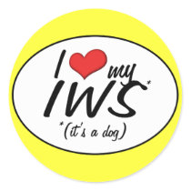 I Love My IWS (It's a Dog) stickers