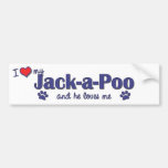 I Love My Jack-a-Poo (Male Dog) Bumper Stickers