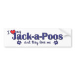 I Love My Jack-a-Poos (Multiple Dogs) Bumper Sticker