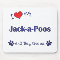 I Love My Jack-a-Poos (Multiple Dogs) mousepads by dogadoodle I Love My Jack-a-Poos (Multiple Dogs) mousepads