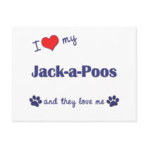 I Love My Jack-a-Poos (Multiple Dogs) postcards by dogadoodle I Love My Jack-a-Poos (Multiple Dogs) postcards