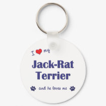 I Love My Jack-Rat Terrier (Male Dog) keychains