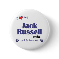 I Love My Jack Russell Mix (Male Dog) buttons