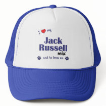 I Love My Jack Russell Mix (Male Dog) hats