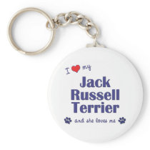 I Love My Jack Russell Terrier (Female Dog) Key Chain