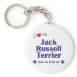I Love My Jack Russell Terrier (Female Dog) Key Chain
