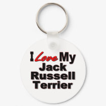 I Love My Jack Russell Terrier Keychain