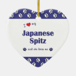 I Love My Japanese Spitz (Female Dog) Christmas Ornament