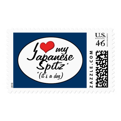 I Love My Japanese Spitz (It's a Dog) Postage Stamps