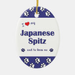 I Love My Japanese Spitz (Male Dog) Christmas Tree Ornaments