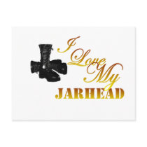 I Love My Jarhead 4 Post Card