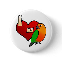 I Love my Jenday Conure buttons by MenagerieMayhem I Love my Jenday Conure buttons