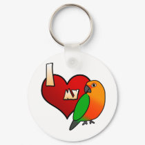 I Love my Jenday Conure Keychain