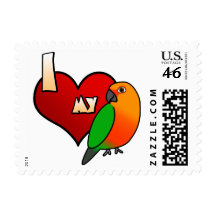 I Love my Jenday Conure Postage Stamps