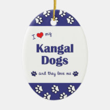 I Love My Kangal Dogs (Multiple Dogs) Christmas Ornament