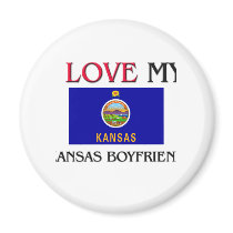 I Love My Kansas Boyfriend magnets