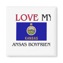 I Love My Kansas Boyfriend magnets