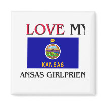 I Love My Kansas Girlfriend magnets