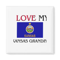 I Love My Kansas Grandpa magnets