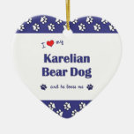 I Love My Karelian Bear Dog (Male Dog) Christmas Tree Ornaments