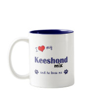 I Love My Keeshond Mix (Male Dog) mugs