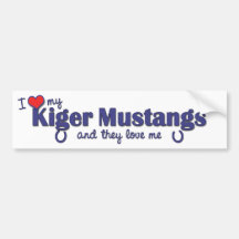 I Love My Kiger Mustangs (Multiple Horses) Bumper Sticker