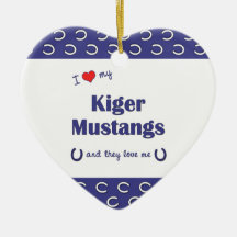 I Love My Kiger Mustangs (Multiple Horses) Christmas Ornaments
