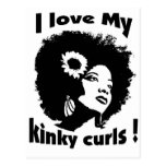 I love my Kinky Curly Hair postcards