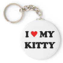 I Love My Kitty Keychains