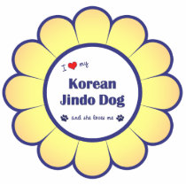 I Love My Korean Jindo Dog (She) Ornament photo sculptures