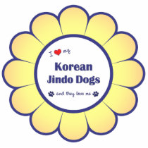 I Love My Korean Jindo Dogs (They) Ornament photo sculptures