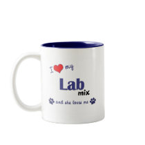 I Love My Lab Mix (Female Dog) mugs