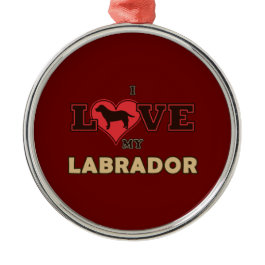 I Love my Labrador Christmas Ornaments