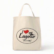 I Love My Lagotto (It's a Dog) Tote Bags