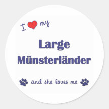 I Love My Large Munsterlander (Female Dog) Sticker