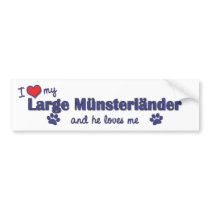 I Love My Large Munsterlander (Male Dog) Bumper Stickers