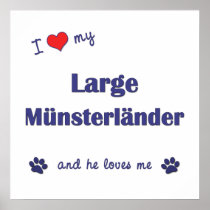 I Love My Large Munsterlander (Male Dog) Poster