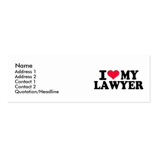 I love my Lawyer Business Card (front side)