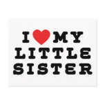 I Love My Little Sister Gift postcards