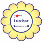 I Love My Lurcher (Female Dog) Photo Cutouts