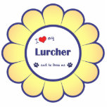 I Love My Lurcher (Male Dog) Acrylic Cut Outs