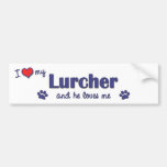 I Love My Lurcher (Male Dog) Bumper Stickers